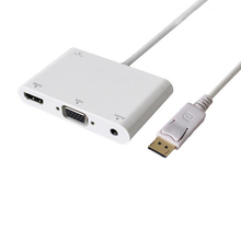 Мужчин и женщин DisplayPort к HDMI + VGA + аудио преобразования многоточечный Кабель-адаптер для Macbook/Chromebook с Micro USB порт 2024 - купить недорого