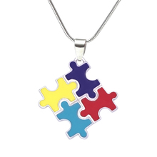 Quebra-cabeças de liga ecológica com autismo, peça de quebra-cabeças colorida com autismo e strass 2024 - compre barato