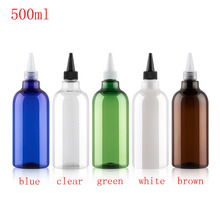 Contenedor de cosméticos vacíos de color blanco redondos, con tapa de boca puntiaguda, botellas de plástico con crema, DIY, 500ml, 12 Uds. 2024 - compra barato
