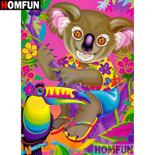 HOMFUN-pintura de diamante redondo/cuadrado completa, cuadro artesanal 5D, punto de cruz bordado de "koala de Color", decoración 3D para el hogar, regalo A12453 2024 - compra barato