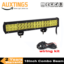 18" 108W Dual Row Offroad LED Light Bar Straight Yellow LED Work Light Bar For 4x4 4WD Truck SUV ATV Driving Fog Lamp 2024 - buy cheap