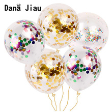 DanaJiau 12inch Gold silver latex Confetti Balloon Wedding Ballons Birthday party Balloons Decor Anniversary Baby Shower ball 2024 - buy cheap