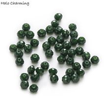 50 Piece Dark Green Crystal Glass Rondelle Quartz Faceted Beads Fit Necklace Bracelet Making For Women 4-8mm 2024 - buy cheap