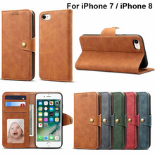 Vintage Wallet Case for iPhone 7 8 Cover With Card Slots Money Pocket iPhone7 Casing iPhone8 Soft TPU protector capa Fundas 2024 - buy cheap