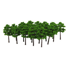 40PCS Plastic Model Trees Train Railroad Scenery Wargame Diorama 1:250 Dark Green 2024 - buy cheap