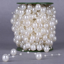 Hermosa línea de pesca de 10 metros perlas artificiales Cadena de perlas guirnalda para flores DIY decoración para fiesta de boda productos de suministro 2024 - compra barato