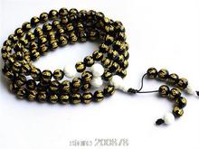 BRO545 буддийские 108 черные сердолические мантры молитвенные бусины Медитация Мала 8 мм ожерелье Бесплатная доставка 2024 - купить недорого