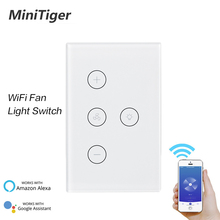 Smart Life Tuya Wifi Alexa Wall Touch Switch Fan/Light APP Remote Control Touch Switch Smart Google Home Light Switch AC100-240V 2024 - buy cheap