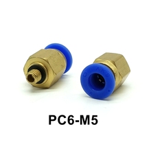 Conector neumático recto s, tubo de 6mm, conector neumático de rosca de M5, Conector de junta rápida pc6-M5, 10 Uds. 2024 - compra barato