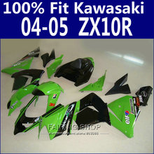 Verde pintado carenagens para kawasaki ninja zx10r 2004 2005 04 05 melhor qualidade kit carenagem livre personalizado x04 2024 - compre barato