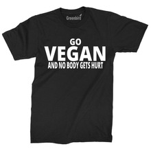 Camiseta de manga corta informal Go vegana, Camiseta de algodón con cuello redondo, novedad de 2018 2024 - compra barato