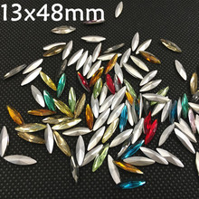 New Arrivial 36pcs 13x48mm Long Navette Fancy Stone Marquise Pointed back glass Crystal More Colors for jewelry making 2024 - buy cheap