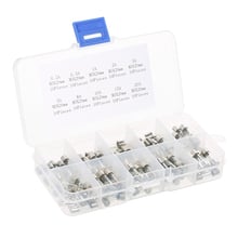 100 pcs 5x20mm Fast-golpe Fusíveis Tubo de Vidro Assorted Kit Amp 0.2A 0.5A 1A 2A 3A 5A 8A 10A 15A 20A 2024 - compre barato