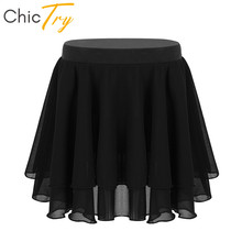 ChicTry-ropa de baile con cintura elástica para niñas, minifalda de Ballet clásica básica de gasa, tutú extraíble, traje de baile de escenario 2024 - compra barato