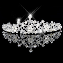 2018 New Exquisite Art Deco Wedding Tiara Rhinestones Headband Crystal Bridal Crown Headpiece Pearls Wedding Hair accessories 2024 - buy cheap