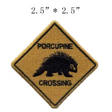 The porcupine 2.5"wide embroidery patch  for stab/walking/protection 2024 - buy cheap