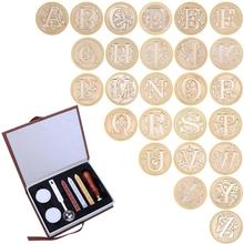 26 English Alphabets Wax Stamps Set Wooden Handle Metal Sealing Stamps Wax Seals Stamp Craft Gifts 2024 - buy cheap