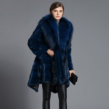 2021 Brand luxury women natural mink fur jacket long style With sashes  elegant lady high quality winter fur coat  TU144-049 2024 - buy cheap