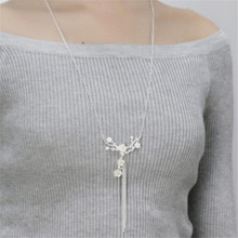 Lulu-pig colar feminino n0185, flor de ameixa popular, pingente longo coreano 925 2024 - compre barato