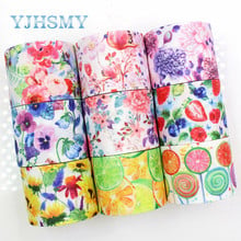 YJHSMY-cintas de grogrén con estampado de flores, G-18716-629,38mm, 10 yardas, Material artesanal hecho a mano, accesorio de pelo, papel de regalo de boda 2024 - compra barato