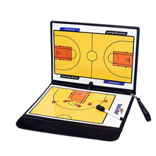 High quality magnetic leather basketball tactic board Tri-fold coach teaching board with magnetic stylus 2024 - buy cheap