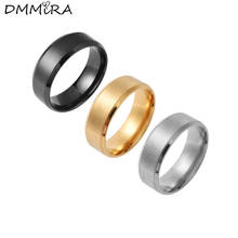 Модные Простые Кольца, круглые золотые, черные, 3 цвета, s, нержавеющая сталь, кольца на палец, ювелирные изделия для мужчин и женщин 2024 - купить недорого