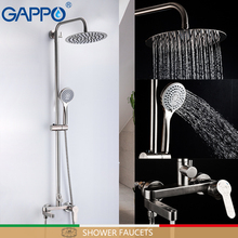 Gappo torneiras de banheiro em aço inoxidável, conjunto de chuveiro com misturador, sistema de chuveiro cascata 2024 - compre barato