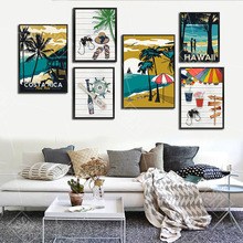 Estilo moderno hawaii quadros da arte lona crianças decoração do quarto imagem da parede para sala de estar decoração casa cartazes e impressões não emoldurado 2024 - compre barato