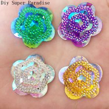 DIY 18 pcs 25mm AB Flores De Resina FlatBack Strass Embelezamento Casamento 2 Buraco K44 * 3 2024 - compre barato