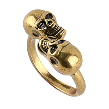 Женское и мужское байкерское кольцо в стиле панк, ретро, готический стиль, Винтажное кольцо с черепом, кольцо с медным скелетом, высокое качество, подарки 2024 - купить недорого