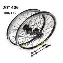 20 inch 406 folding bicycle casette wheelset v brake/disc brakes double aluminum alloy rim sealed bearing wheels 28 hole 2024 - buy cheap