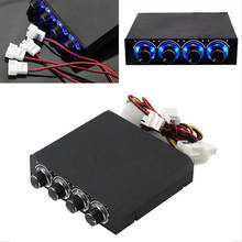 3.5inch PC Case PC HDD CPU 4 -Channel Fan Speed Controller With Blue LED Speed Fan Control Cooling Front Panel 2024 - buy cheap
