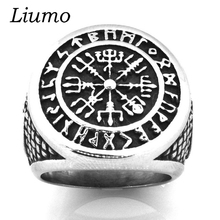 Liumo Fashion Punk Style Nordic Viking Rune Beads Scandinavian Odin Alloy Men Biker Ring Lr966 2024 - buy cheap