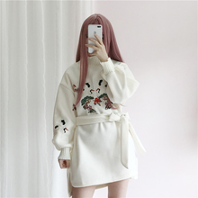 Autumn 2018 New Dress Female Korean Fashion Clothing Plus velvet Thick Sweet Cute Long-Sleeved Head Slim Harajuku Dress 2024 - buy cheap