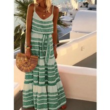 Women Summer Holiday Boho Dress Sleeveless Beach Praty Sundress Loose Casual  Long Dress 2024 - buy cheap