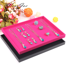 Portable Large Capacity Jewellery Trinkets Storage Empty Velvet Tray Ring Earring Bracelet Pendant Display Box Jewelry Show Case 2024 - buy cheap