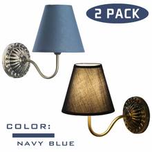 2 sets Euro Style Wall Iron Base Lamp Cloth Shade Indoor Lighting for Hotel Restaurant Bedroom Stairs Decor Gray  Antique Lamps 2024 - buy cheap