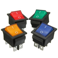 Latching DPDT Rocker Switch Power Switch ON/ON 6 Pins With Light 16A 250V AC/20A 125V AC High Quality 2024 - buy cheap