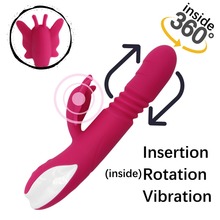 Vibrador giratório com inserção para mulheres, brinquedo sexual feminino com dildo para clitóris e vagina, brinquedo erótico para casais 2024 - compre barato