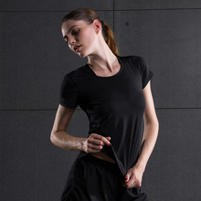 Vansydical женская спортивная быстросохнущая дышащая эластичная футболка с коротким рукавом для бега тренировочная одежда для тренажерного зала йоги Фитнес рубашка 2024 - купить недорого