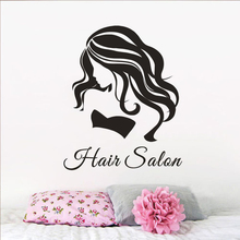 Hair Salon Vinyl Wall Sticker Beauty Hair Girl Wall Art Poster Hair Cut Shop Decoration Removable Hair Design Wall Decal AZ265 2024 - buy cheap