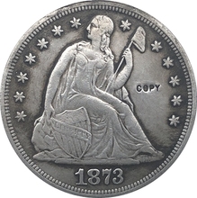 1873-CC Сидящая Liberty доллар копия монет 2024 - купить недорого