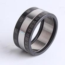 10mm three in one black Three circle month date 316L Stainless Steel rings for women men wholesale 2024 - buy cheap