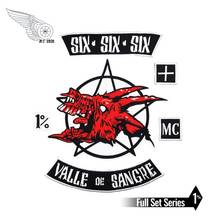 SIX VALLE DE SANGRE custom Motorcycle patch Embroidery patch Iron On back patches for jacket garment accessory 2024 - buy cheap