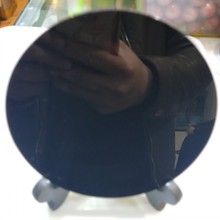 Dhxyzb 12cm placa de obsidiana, espelho fengshui esférico com pedra de obsidiana preta, disco de cristal de cura reiki 2024 - compre barato