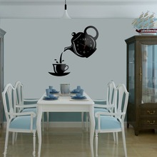 3D DIY акриловые кофейные чашки чайник настенные часы Креативные Часы настенные кухонные часы для гостиной украшение дома современный дизайн 2024 - купить недорого