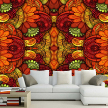 Seamless orange flower 3d wallpaper papel de parede,living room  tv wall  bedroom wall papers home decor restaurant bar mural 2024 - buy cheap