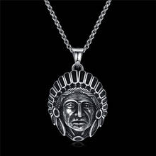 Large Figure Pendant Necklace For Men Stainless Steel Punk Vintage Jewelry Silver Color Gift Men Necklace Jewelry Accessories 2024 - buy cheap