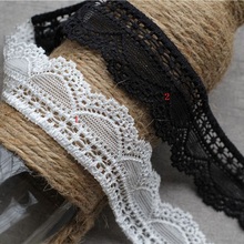 20Yards 3cm Wholesale Craft Garment White Black Fabric Ribbon Lace Trim Elastic Motifs For Dresses YY108 2024 - buy cheap