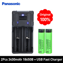 Panasonic 100% New Original NCR18650B 3.7 v 3400 mah 18650 Lithium Li-ion Rechargeable Battery AND Fast Charger Best Quality 2024 - buy cheap